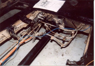 Javelin Master Brake Cylinder with wires and hoses, October 1998.jpg