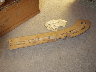 The whole double sided jig and a pile of section templates.