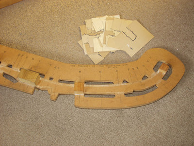 A closer view showing the template checking positions on the &quot;main plate&quot;.
